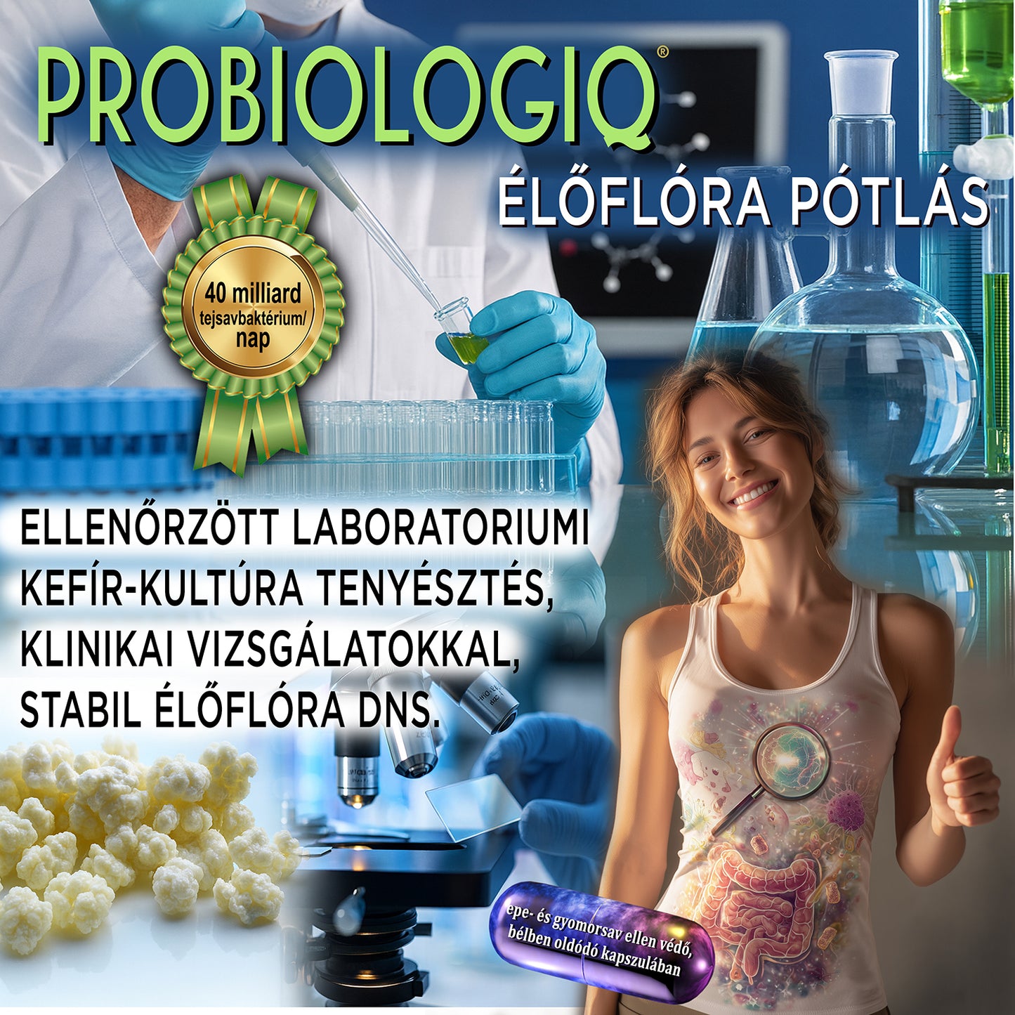 PROBIOLOGIQ® - Vastagbél mikrobiom/élőflóra pótlás