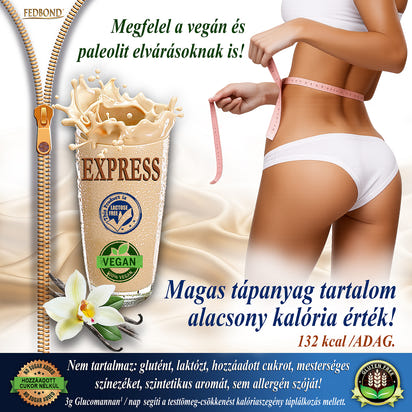 FEDBOND EXPRESS Súlycsökkentő vegán diétás fehérjeturmix / puding - Vaníliás krémsüti ízű