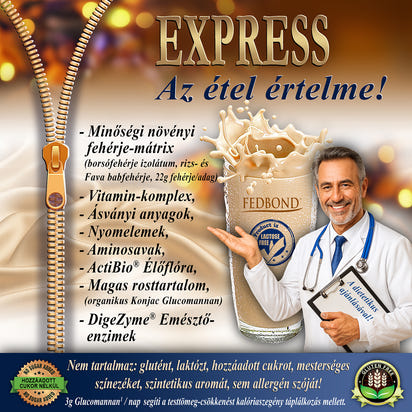 FEDBOND EXPRESS Súlycsökkentő vegán diétás fehérjeturmix / puding - Vaníliás krémsüti ízű