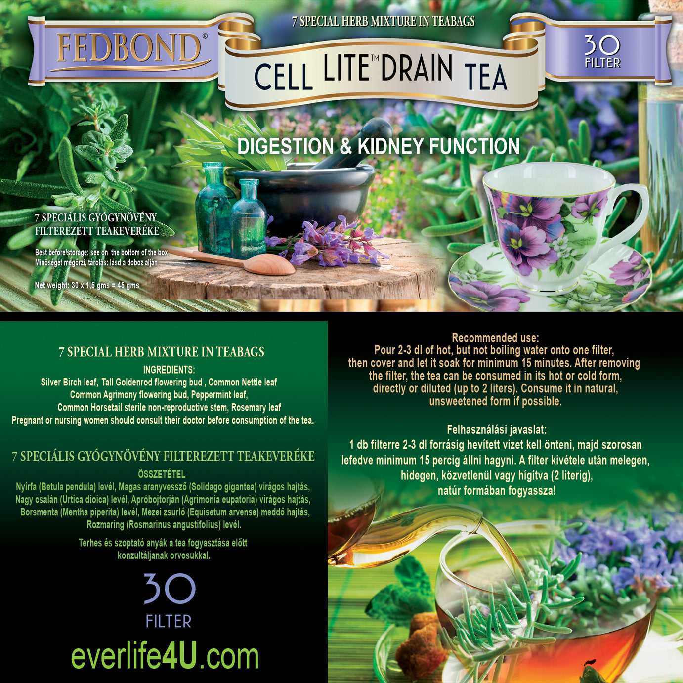 CELL-LITE® DRAIN TEA - Veseműködés - Vízhajtás