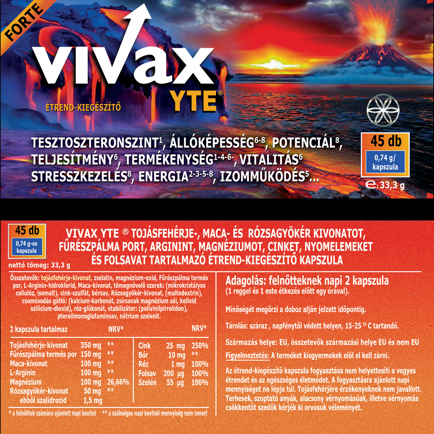 VIVAX YTE®  Forte - Maximális férfi potenciál